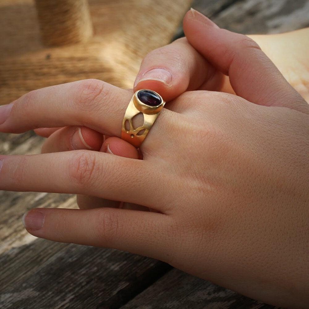 Gemstone Rings,Lotus Ring,Tourmaline Ring,14k Gold Jewelry,14k Birthstone Ring,October Birthstone Ring,Fashion Jewelry for Women