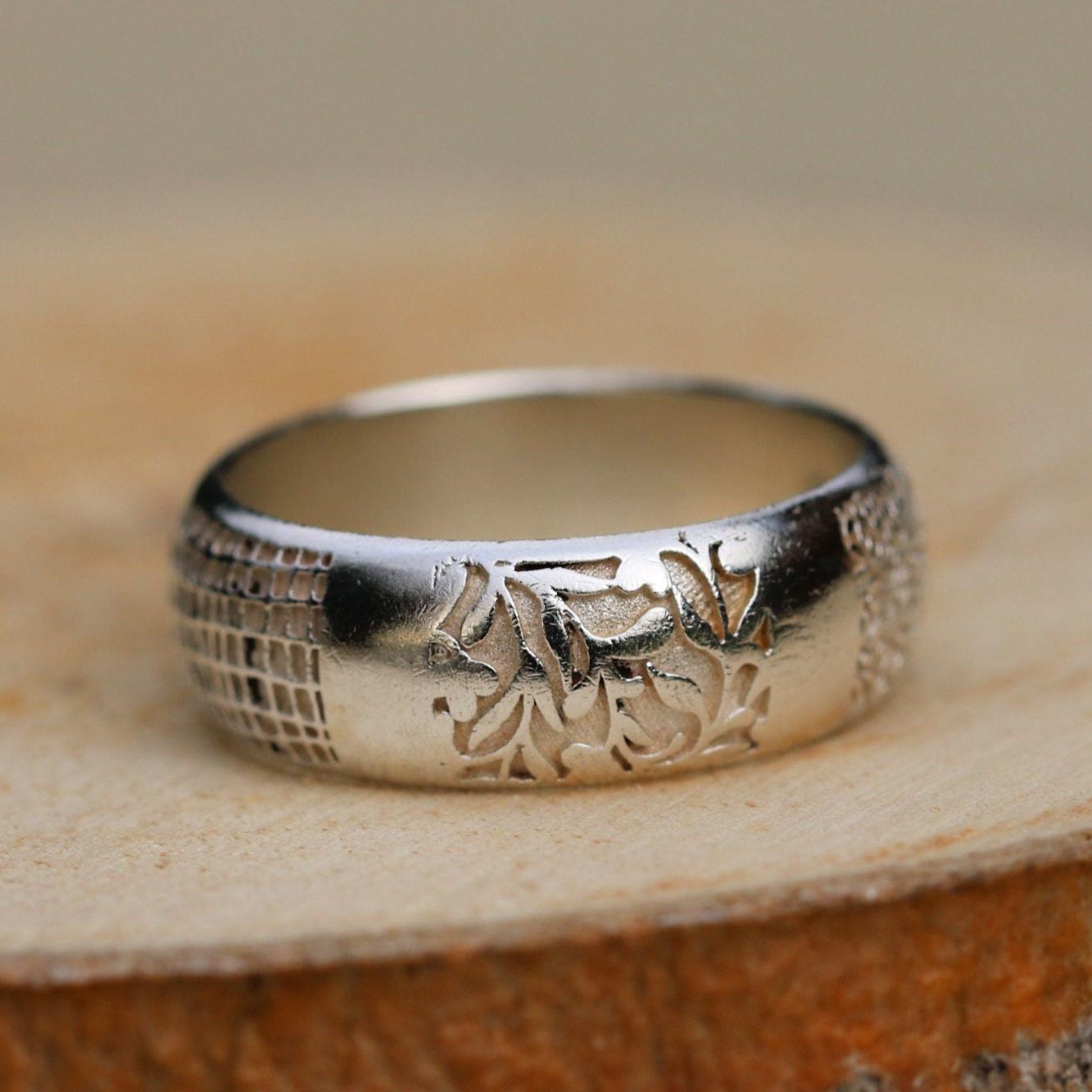 Rustic Wedding Ring,Band Rings for Women,Unisex Rings,Silver Rings for Men,Wedding Ring for Men,Rustic Jewelry,Bohemian Jewelry