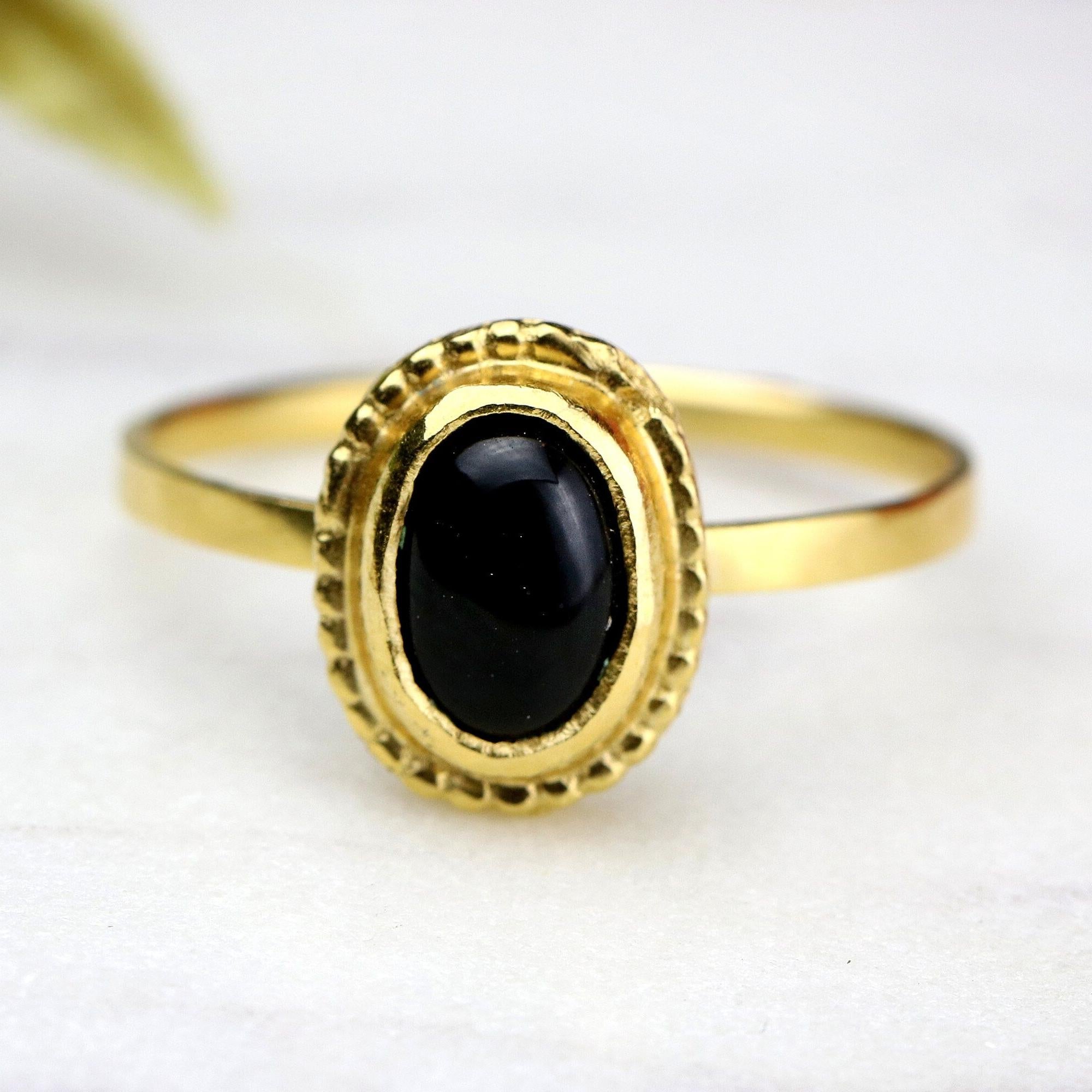Cute Dainty Rings,Black Onyx Rings,Cute Jewelry for Women,Dainty Gold Rings,Womens Stackable Rings,Boho Jewelry Rings,Teen Jewelry