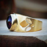 Statement Ring,Thick Gold Ring,Women 14k Gold Rings,Fashion Jewelry,Aquamarine Ring,Gemstone Rings,Vintage Rings, oval gemstone ring, lotus