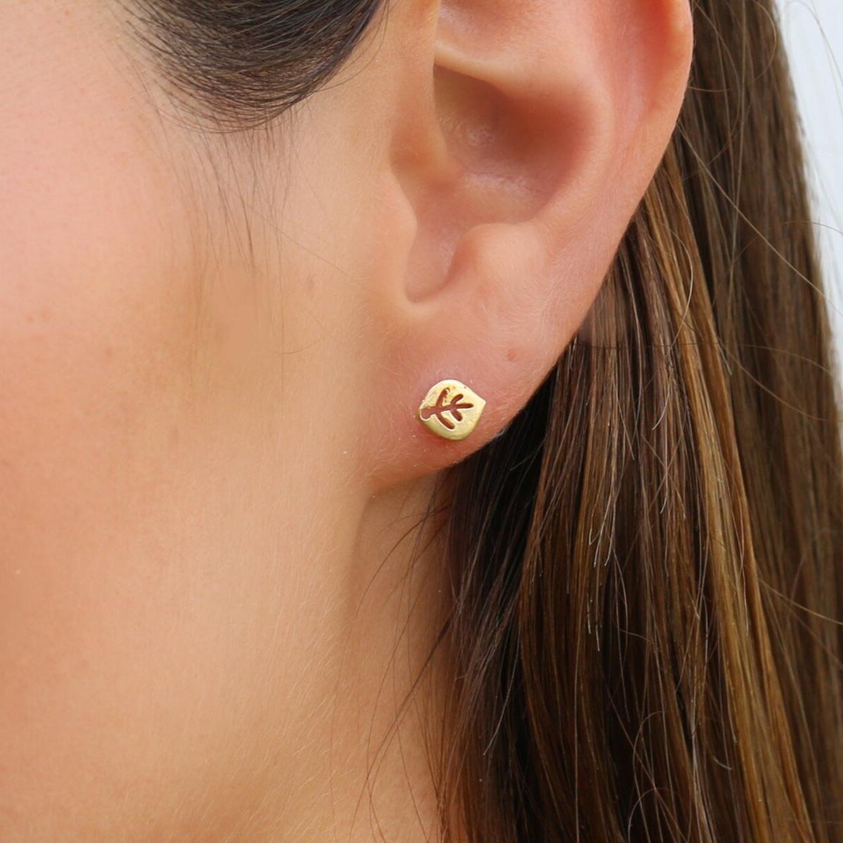 Unique dainty leaf earrings, Boho silver stud earrings, Trendy minimalist earrings, Bohemian handmade jewelry, Teen jewelry, Gift for her