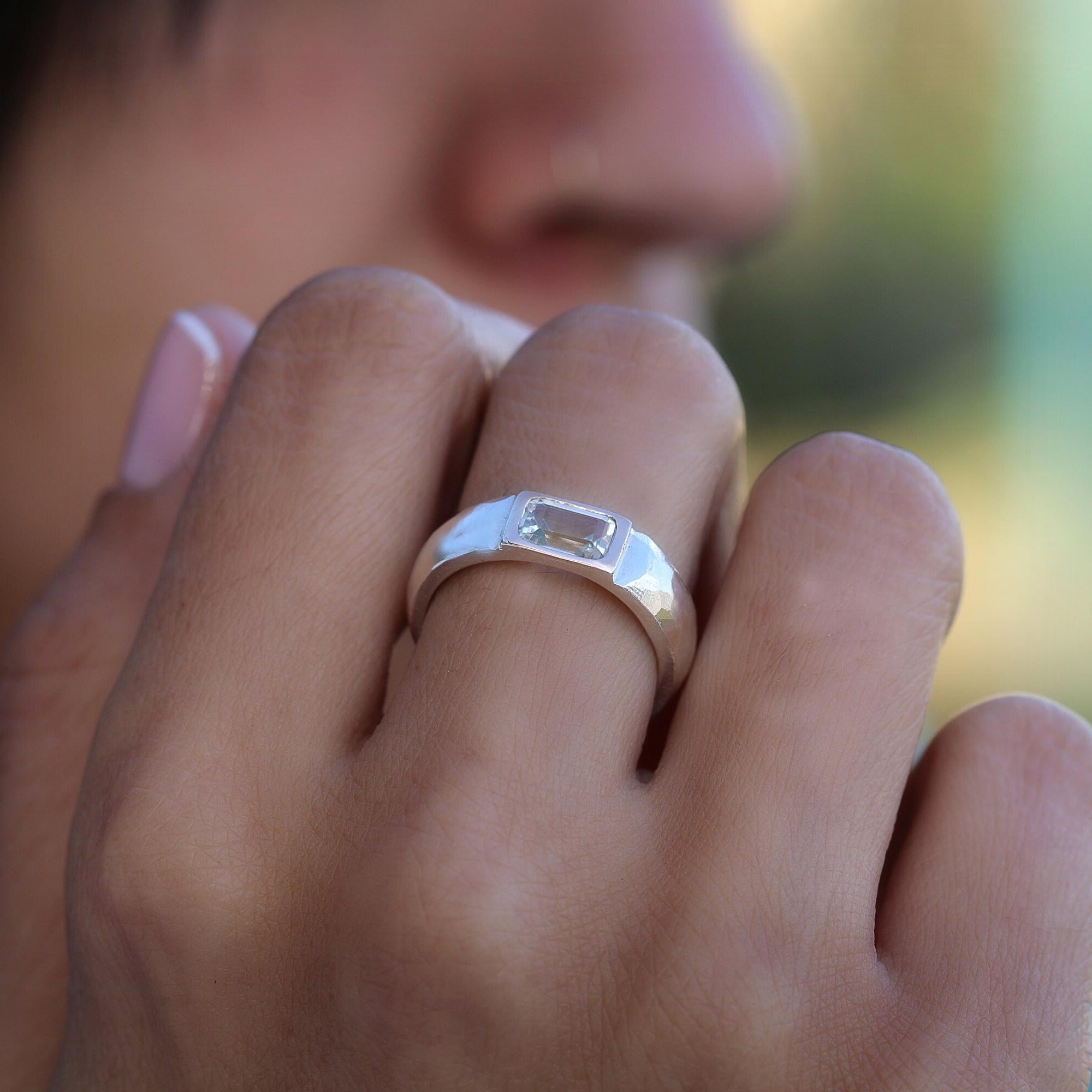 March Birthstone,Aquamarine Ring,Birthstone Rings for Women,Gifts for Women,Ladies Ring,Silver Band Ring,Fashion Ring,Fine Jewelry