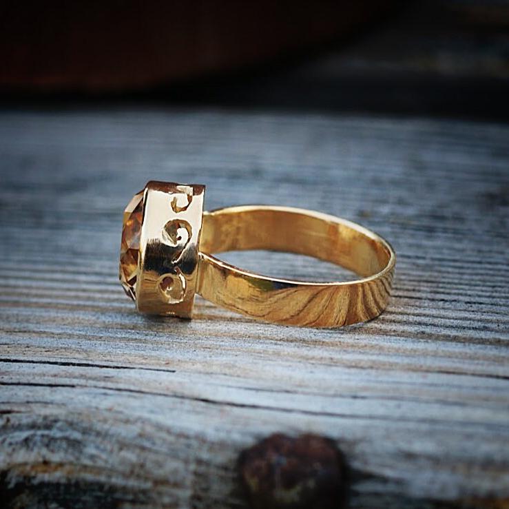Citrine Ring,Gold Rings,Birthstone Rings,Stackable Rings for Women,Womens Rings,Solitaire Ring,Ring Gold,Simple Rings,14k Ring
