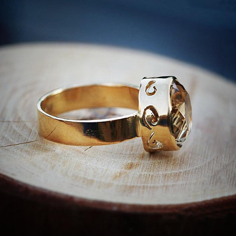 Citrine Ring,Gold Rings,Birthstone Rings,Stackable Rings for Women,Womens Rings,Solitaire Ring,Ring Gold,Simple Rings,14k Ring