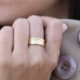 Thick Gold Ring,Unique Rings for Women,Womens Rings,Wide Rings,Gold Wedding Ring,Wave Ring,Engagement Ring,Handmade Jewelry