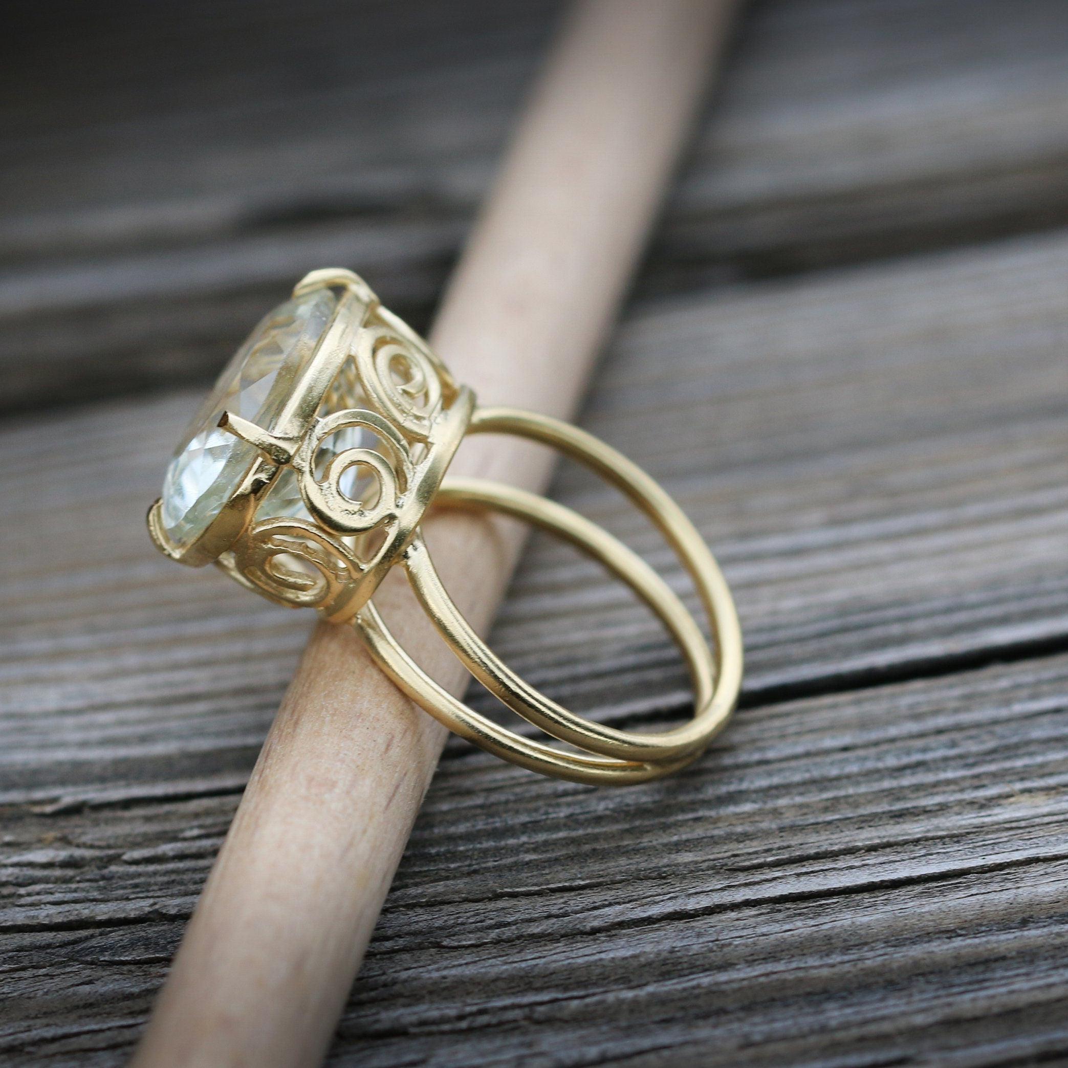Statement Ring,Citrine Rings for Women,Gemstone Ring,November Birthstone Ring,Gold Ring,Oval Ring,Custom Rings,Handmade Jewelry