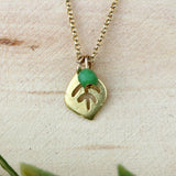 Dainty Gold Necklace for Women,Pendant Necklace,Leaf Necklace,Necklace for Teen Girls,Gift for Daughter,Cute Necklaces,Stone Necklace