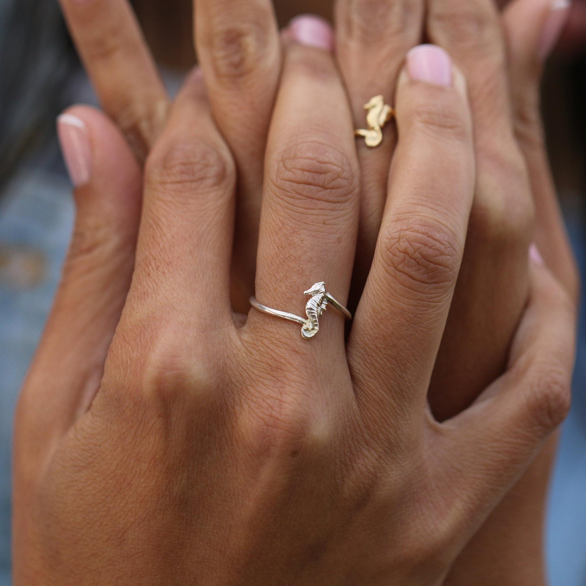 Seahorse Ring,Silver Rings,Cute Rings,Unique Ring,Stacking Rings,Ocean Ring,Fashion Jewelry,Everyday Rings,Vintage Ring,Gifts for Women