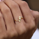 Stackable Seahorse Dainty Rings
