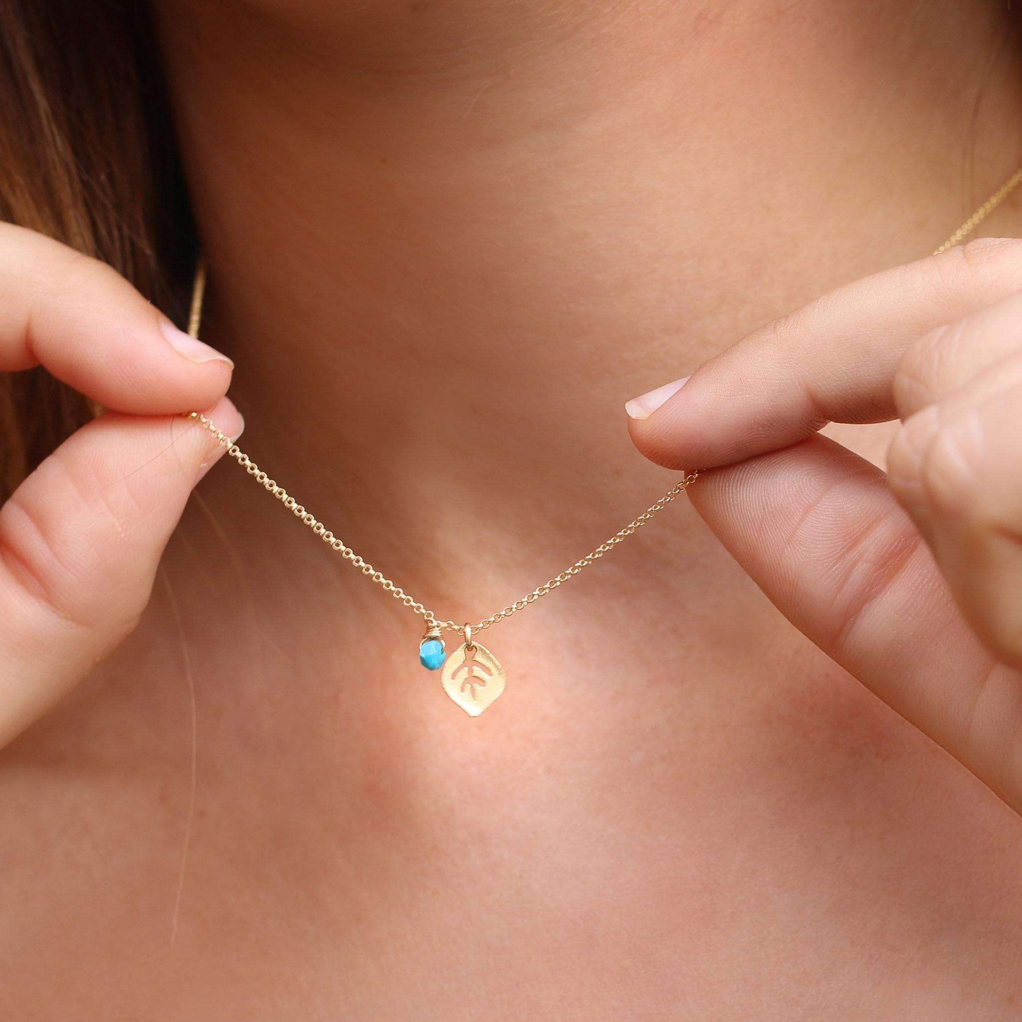 Short Necklace,Custom Necklace,Birthstone Necklaces for Women,Turquoise Pendant Necklace,Cute Necklace,Necklace Gold,Gifts for Women