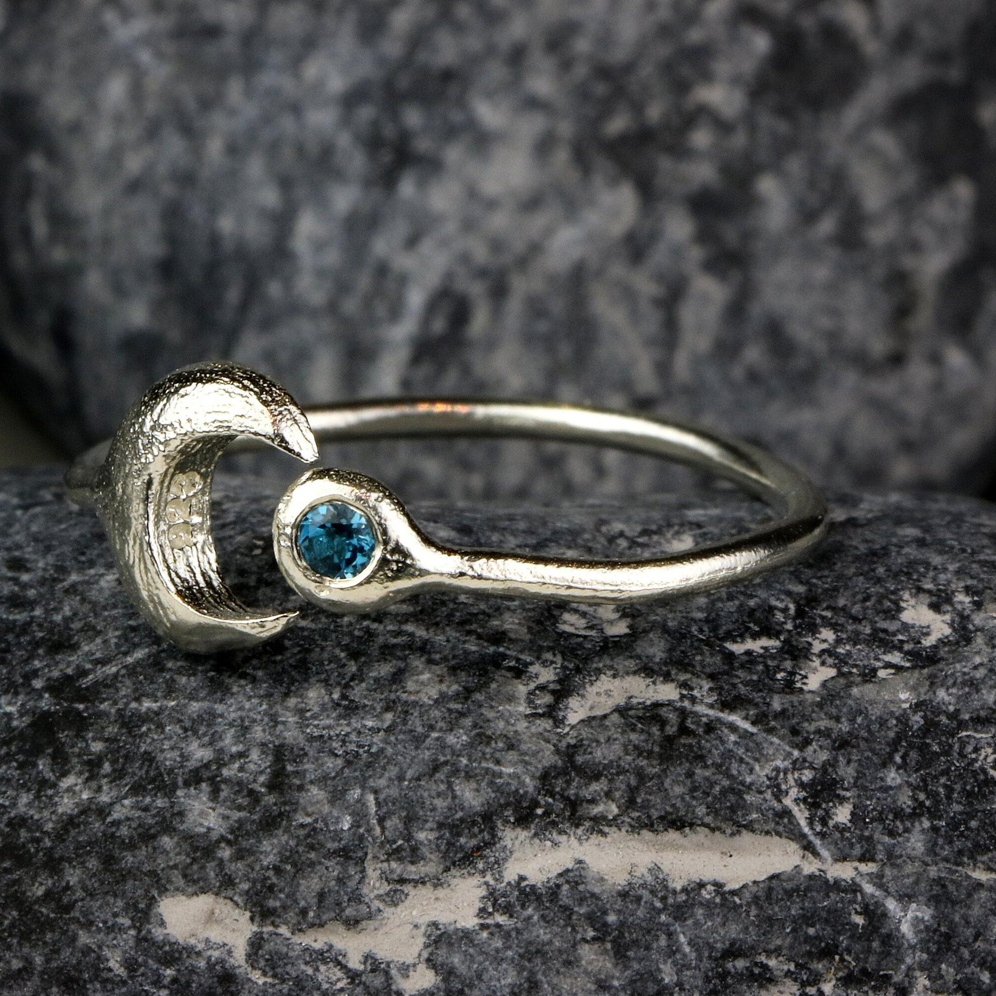 Cute Rings,Dainty Rings for Women,Open Ring,Moon Ring Sterling Silver,Stacking Rings,Custom Rings,Boho Rings,Handmade Rings ,Christmas Gift