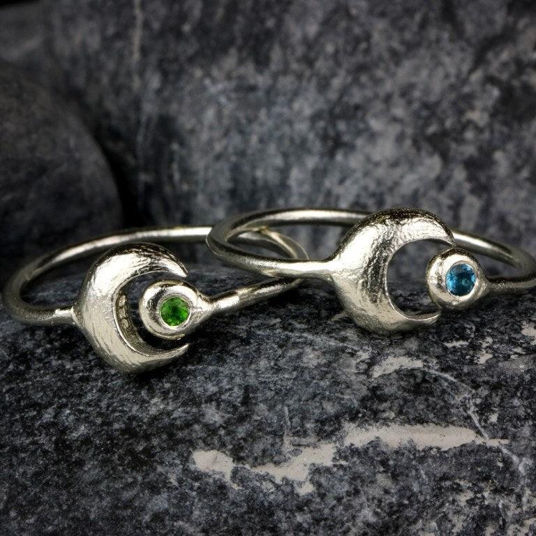 Cute Rings,Dainty Rings for Women,Open Ring,Moon Ring Sterling Silver,Stacking Rings,Custom Rings,Boho Rings,Handmade Rings ,Christmas Gift