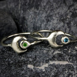 Cute Rings,Dainty Rings for Women,Open Ring,Moon Ring Sterling Silver,Stacking Rings,Custom Rings,Boho Rings,Handmade Rings ,Christmas Gift