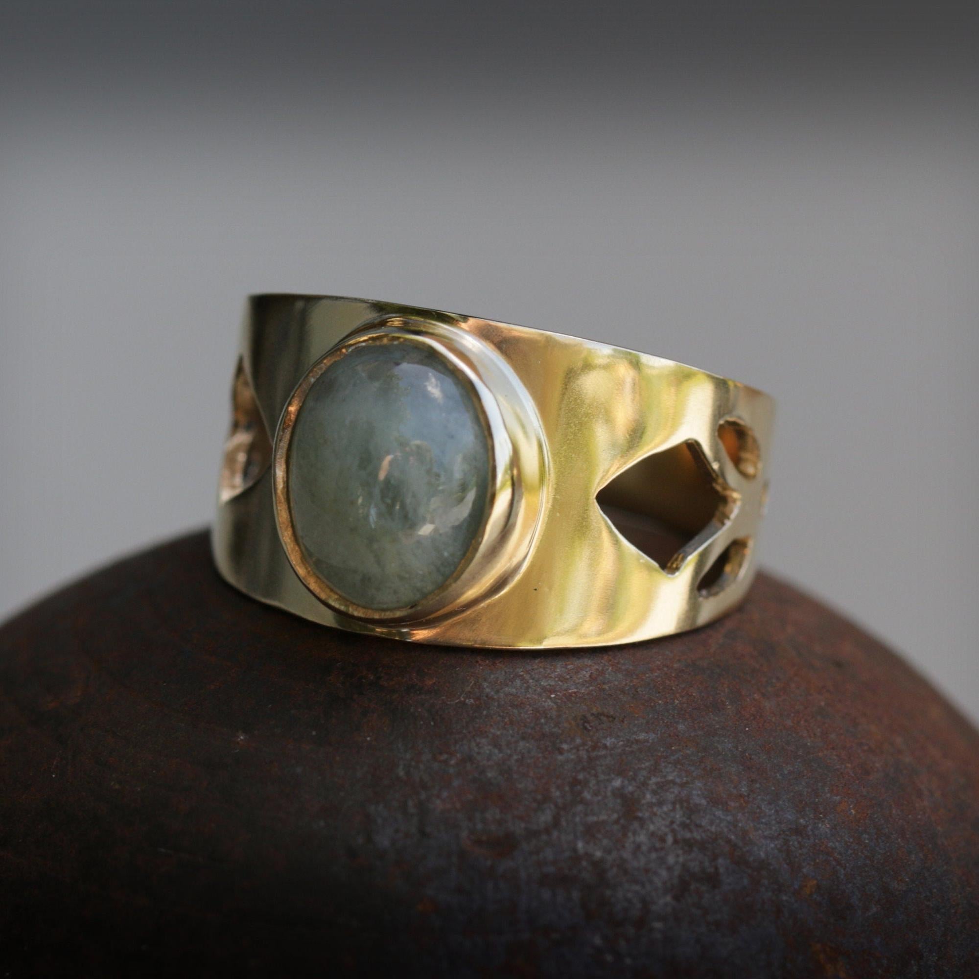 Statement Ring,Thick Gold Ring,Women 14k Gold Rings,Fashion Jewelry,Aquamarine Ring,Gemstone Rings,Vintage Rings, oval gemstone ring, lotus