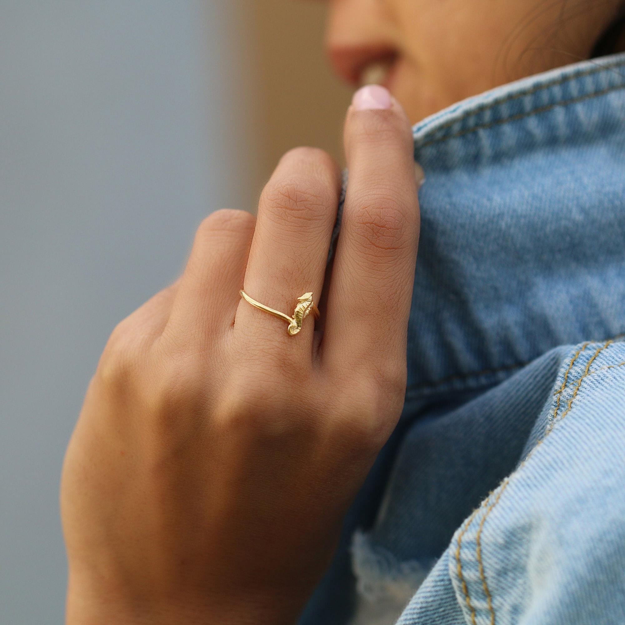 Stackable Rings for Women,Handmade Ring,Everyday Rings,Dainty Jewelry,Cute Rings,Gifts for Her,Seahorse Jewelry,Teen Jewelry ,Christmas Gift