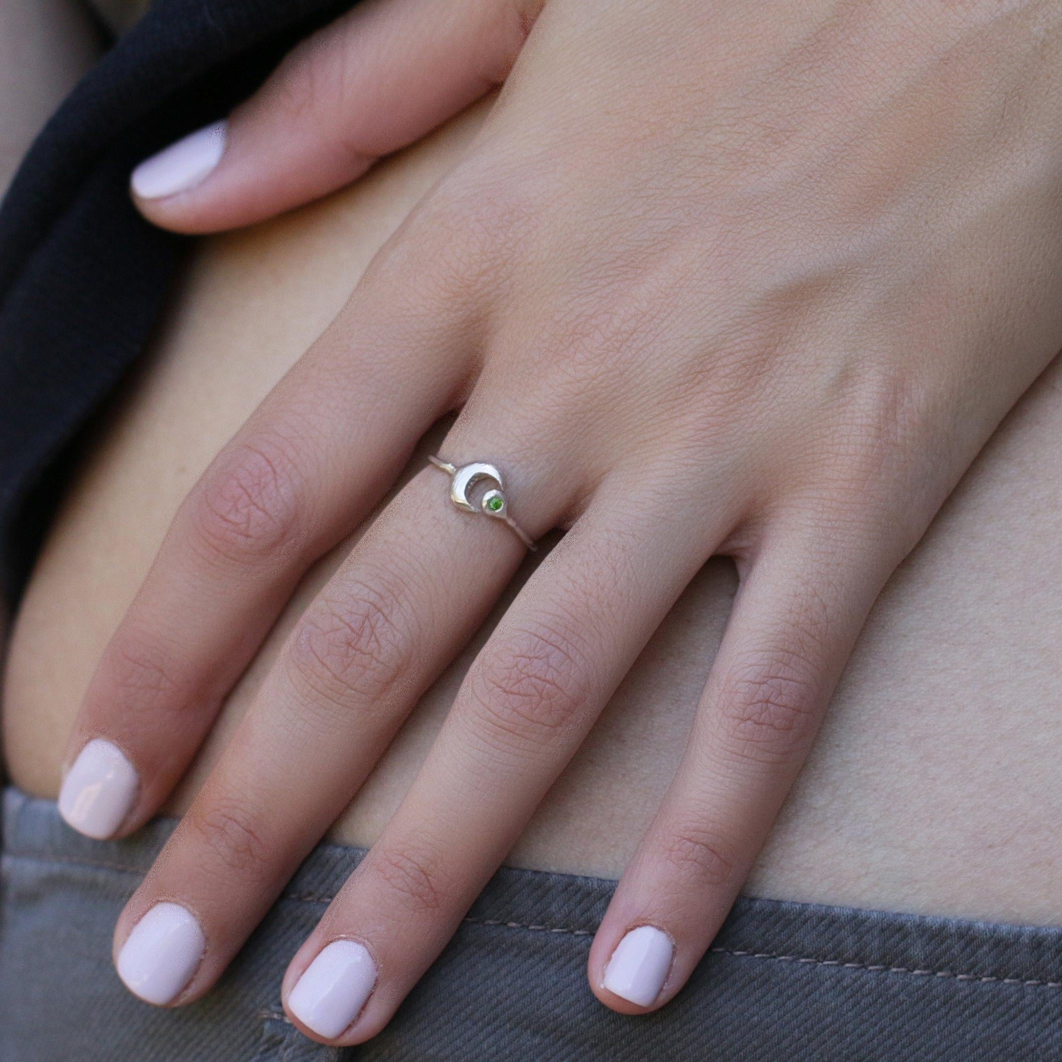 Cute Rings,Dainty Rings for Women,Open Ring,Moon Ring Sterling Silver,Stacking Rings,Custom Rings,Boho Rings,Handmade Rings ,Christmas Gift