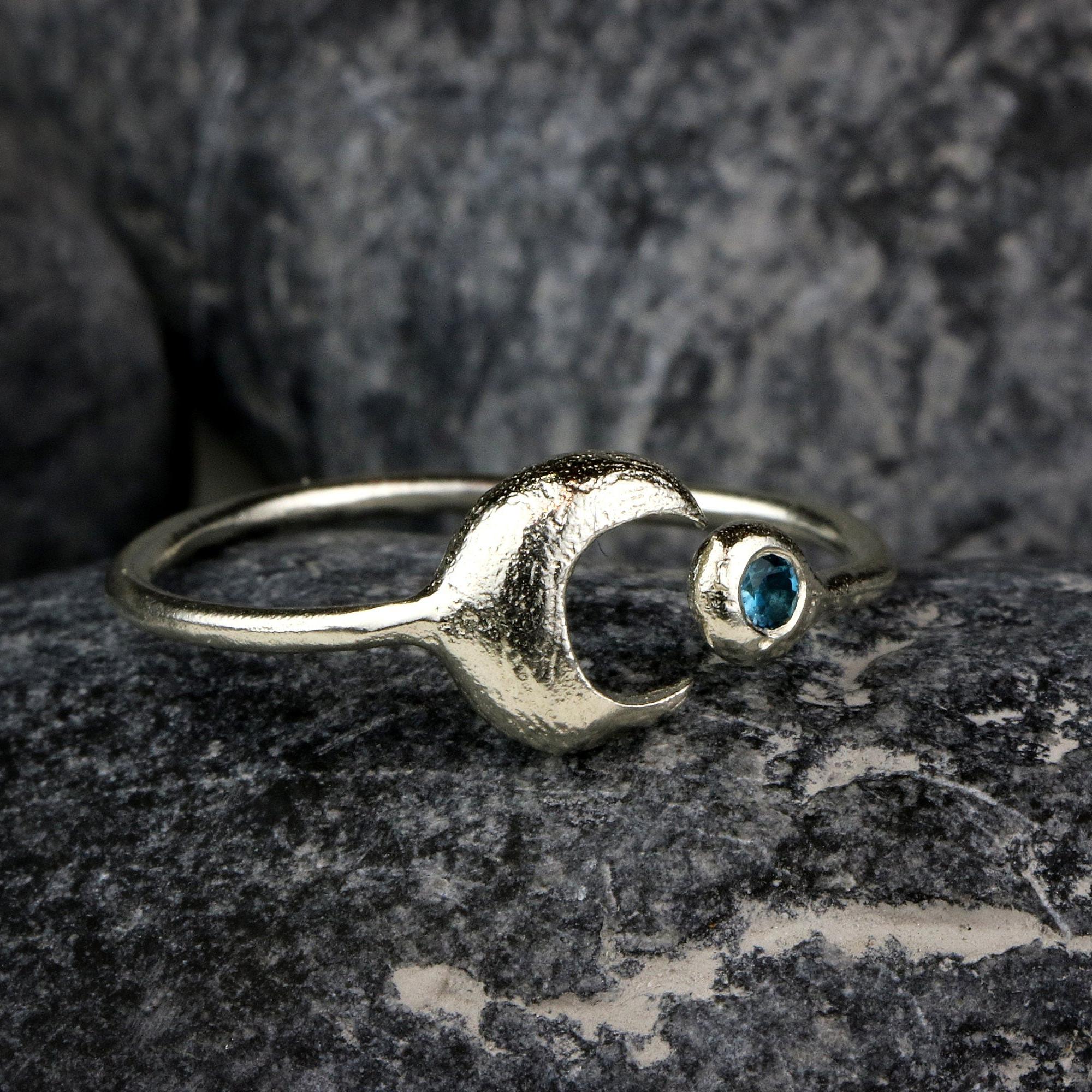 Cute Rings,Dainty Rings for Women,Open Ring,Moon Ring Sterling Silver,Stacking Rings,Custom Rings,Boho Rings,Handmade Rings ,Christmas Gift