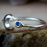 Rings for Teen Girls,Stacking Rings,Moon Ring,Cute Rings,Topaz Ring,Sterling Silver Rings,Promise Rings for Her,Custom Rings for Women