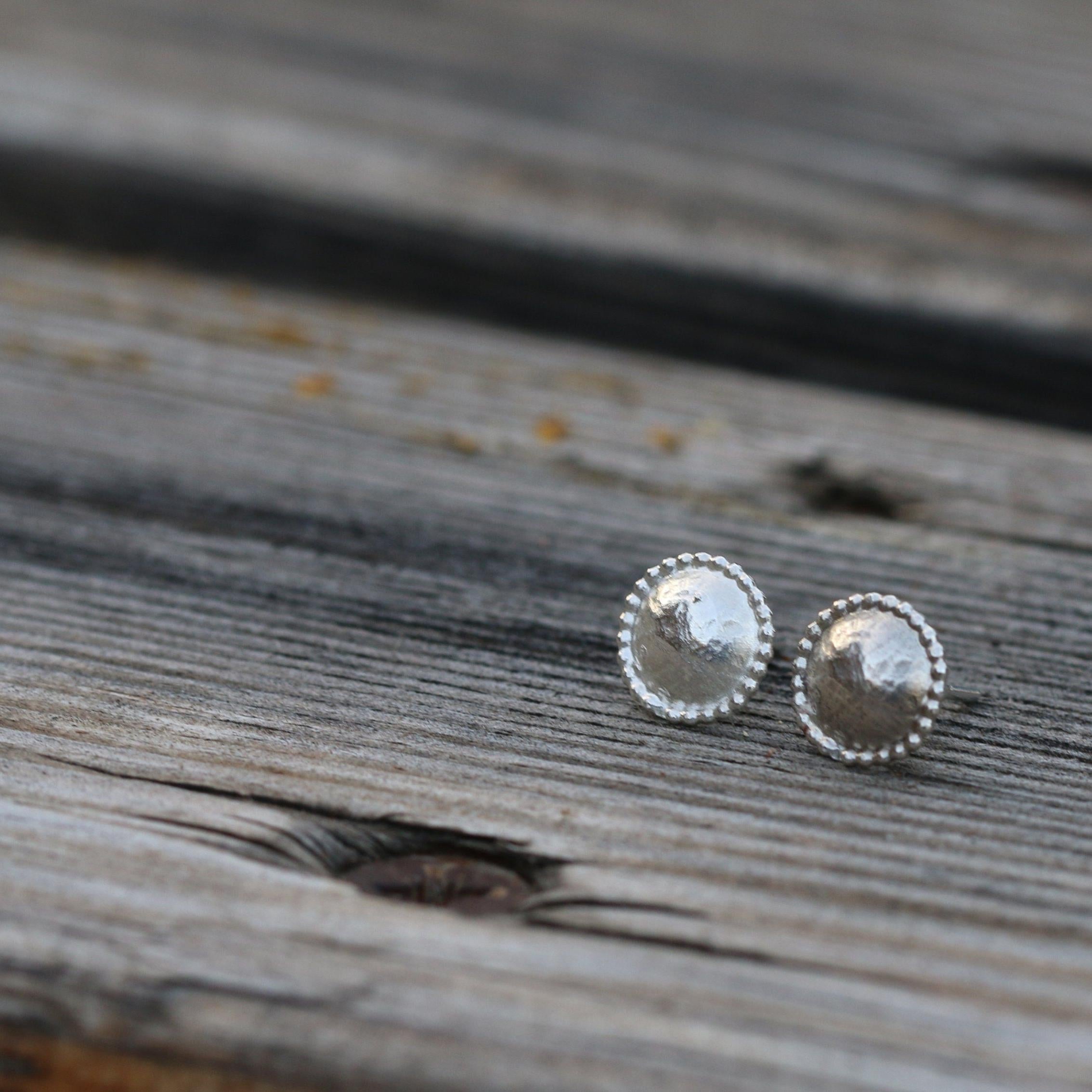 Silver stud earrings, Dainty minimalist earrings, Simple delicate everyday earrings, Handmade jewelry, Gift for women, Bridesmaid earrings