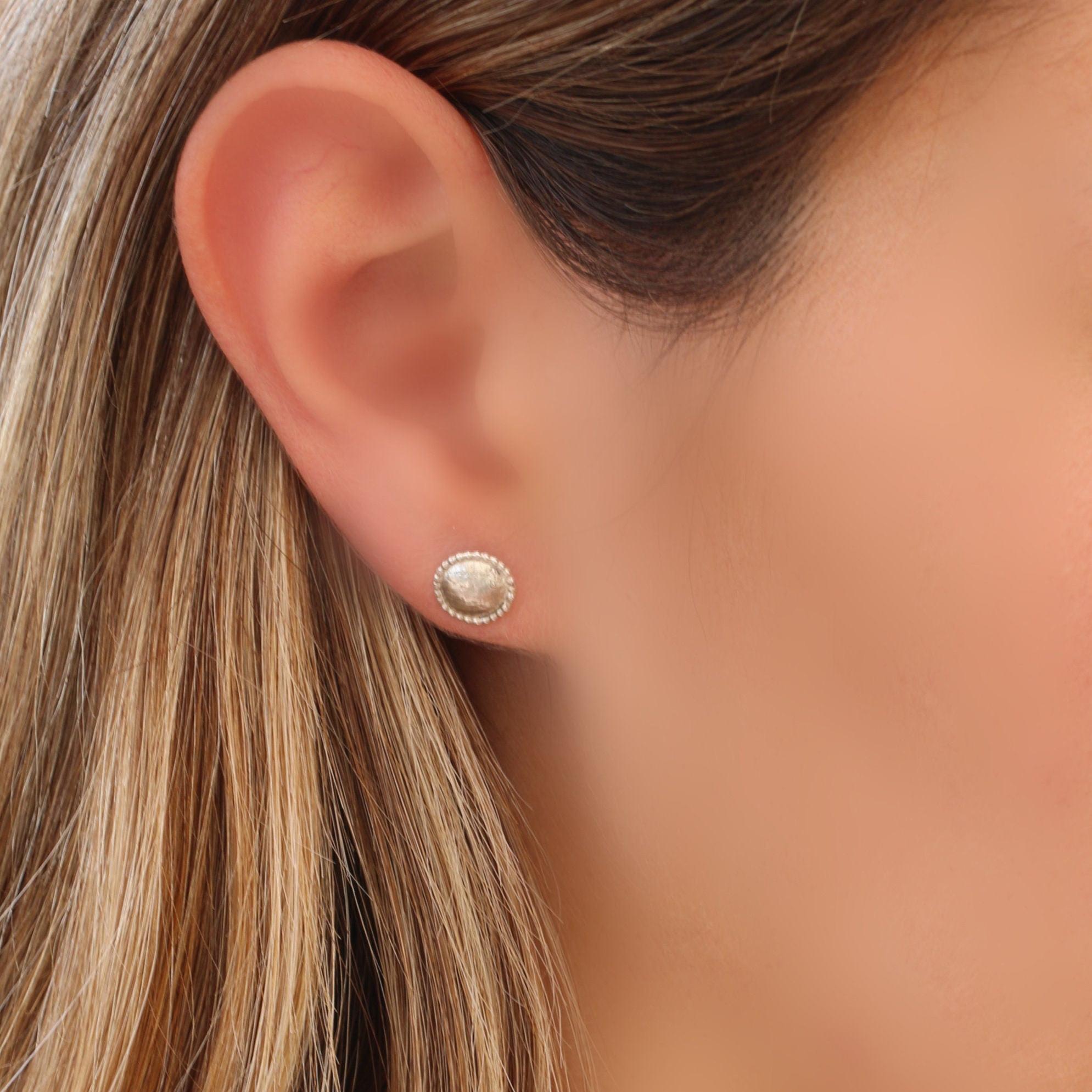 Silver stud earrings, Dainty minimalist earrings, Simple delicate everyday earrings, Handmade jewelry, Gift for women, Bridesmaid earrings