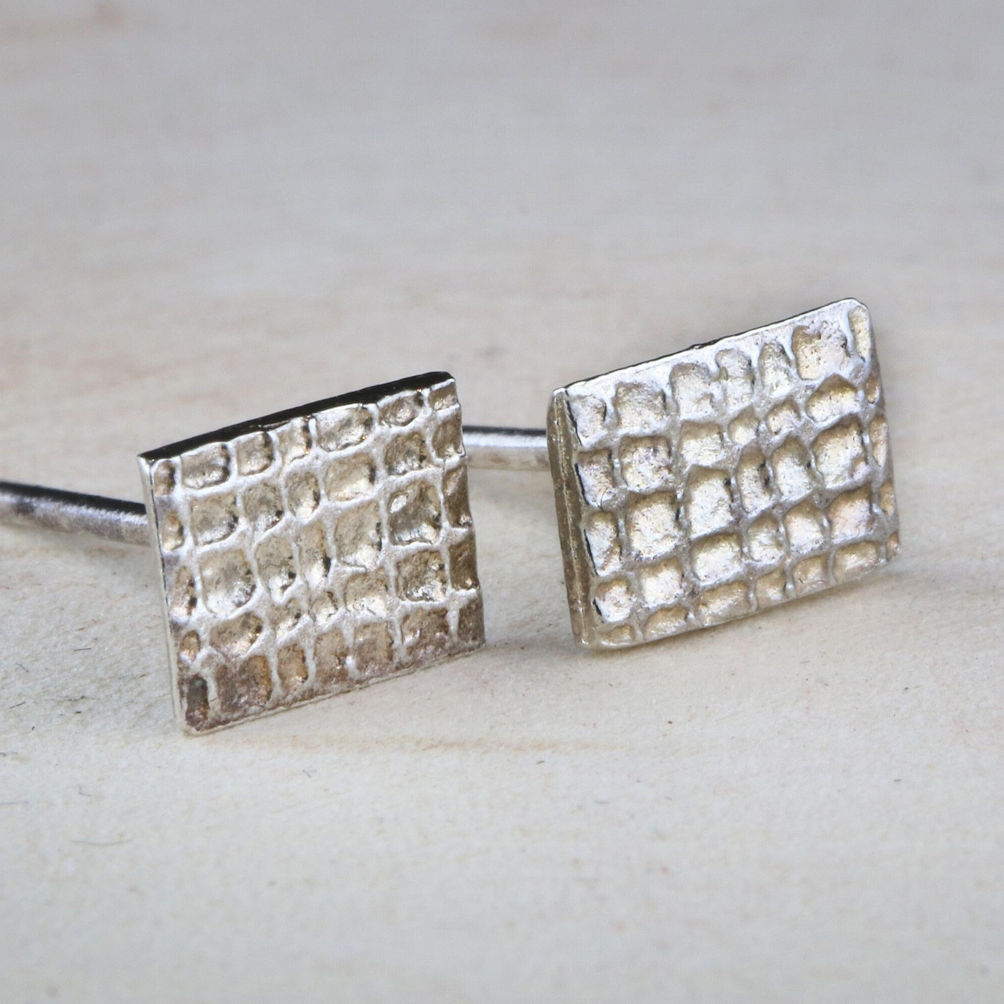 Silver stud earrings, Geometric minimalist earrings, Unique dainty earrings, Simple small everyday earrings, Girls jewelry, Gift for her