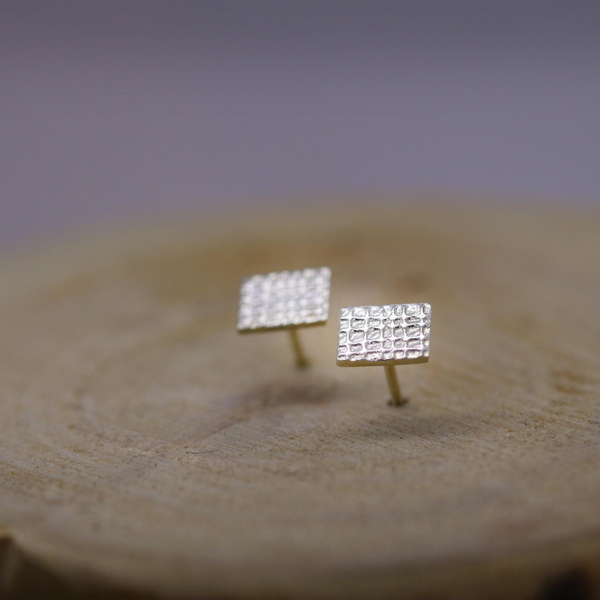 Silver stud earrings, Geometric minimalist earrings, Unique dainty earrings, Simple small everyday earrings, Girls jewelry, Gift for her