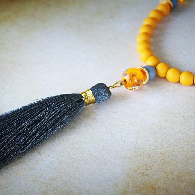 Tassel Necklaces for Women,Long Necklace,Yellow Necklace,Boho Necklaces for Women,Statement Necklace,Beaded Necklace,Boho Jewelry