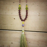 Handmade Necklace,Green Necklace,Statement Necklaces for Women,Bead Necklaces,Tassel Necklaces for Women,Boho Necklace,Handmade Jewelry