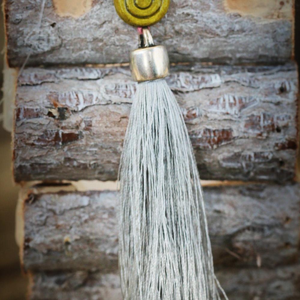Statement Necklace,Tassel Necklaces for Women,Grey Necklace,Statement Necklace,Howlite Necklace,Long Necklaces for Women Fashion