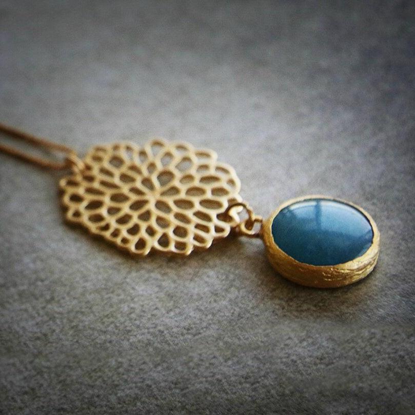 Gem Necklace for Women, Boho Necklace, Pendant Necklace for Women,Custom Necklace,Long Gold Necklace,Jade Necklace ,Christmas Gift