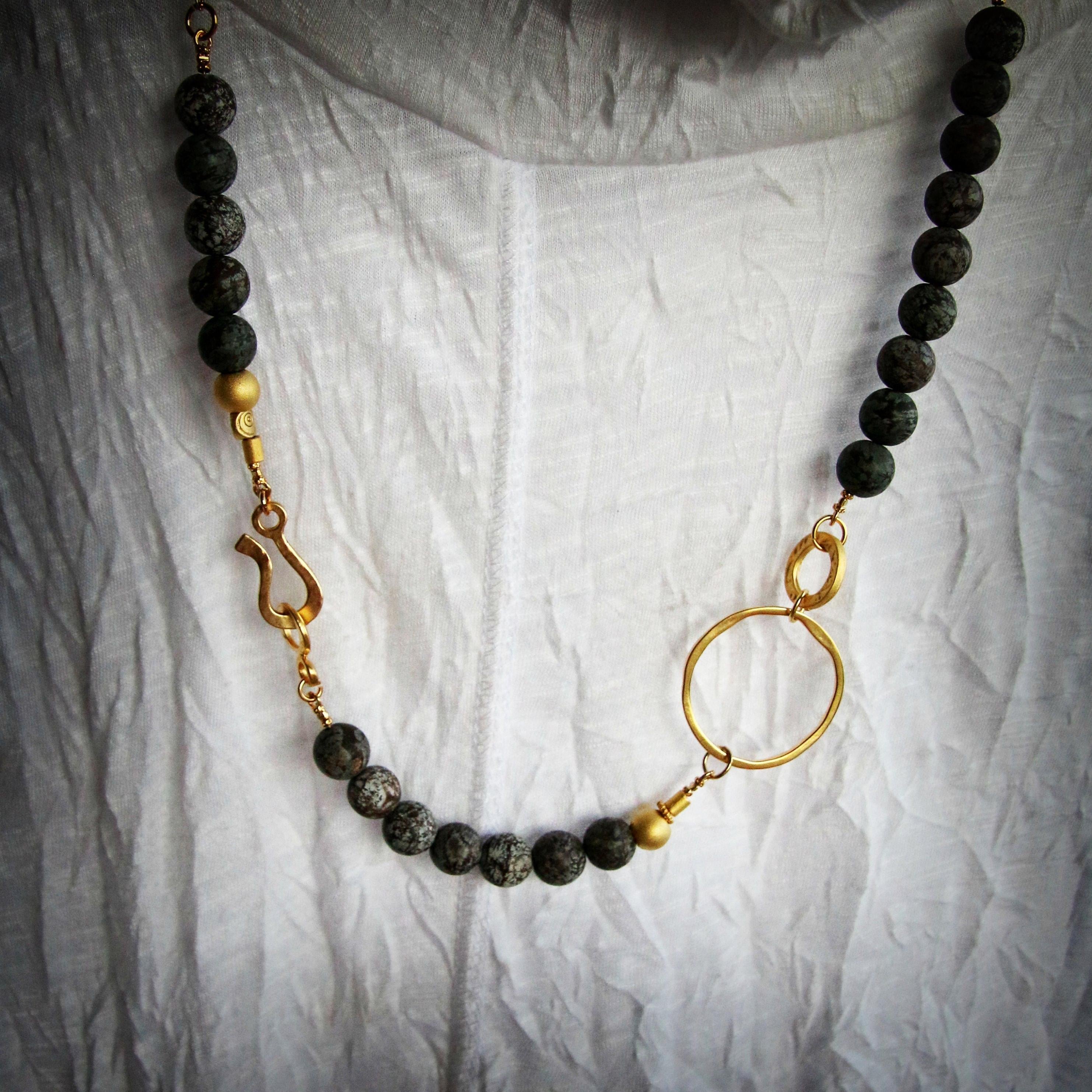 Bead Necklace for Women,Gemstone Necklace,Jasper Necklace,Handmade Necklace,Necklaces for Women,Gem Necklace,Gold Necklace,Fashion Jewelry