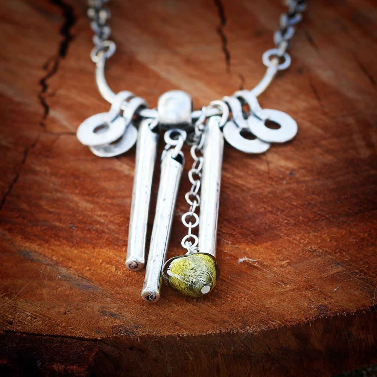 Charm Necklace,Silver Jewelry for Women,Silver Statement Necklace,Pendant Necklace,Boho Statement Necklace,Long Pendant Necklace