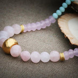 Rose Quartz Necklace,Beads Necklace,Beaded Necklace for Women,Bead Necklace,Women Necklace,Statement Necklace,Pink Necklace ,Christmas Gift