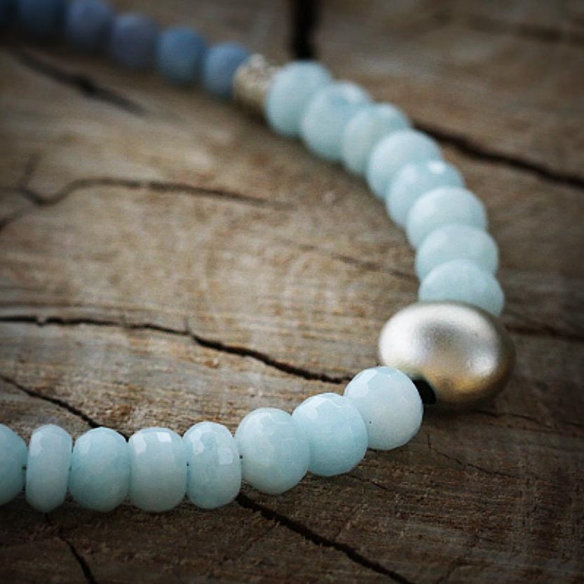 Aquamarine Necklace,Gemstone Necklace,Bead Necklaces for Women,Birthstone Necklace,Bead Necklaces,March Birthstone Necklace,Gift for Her