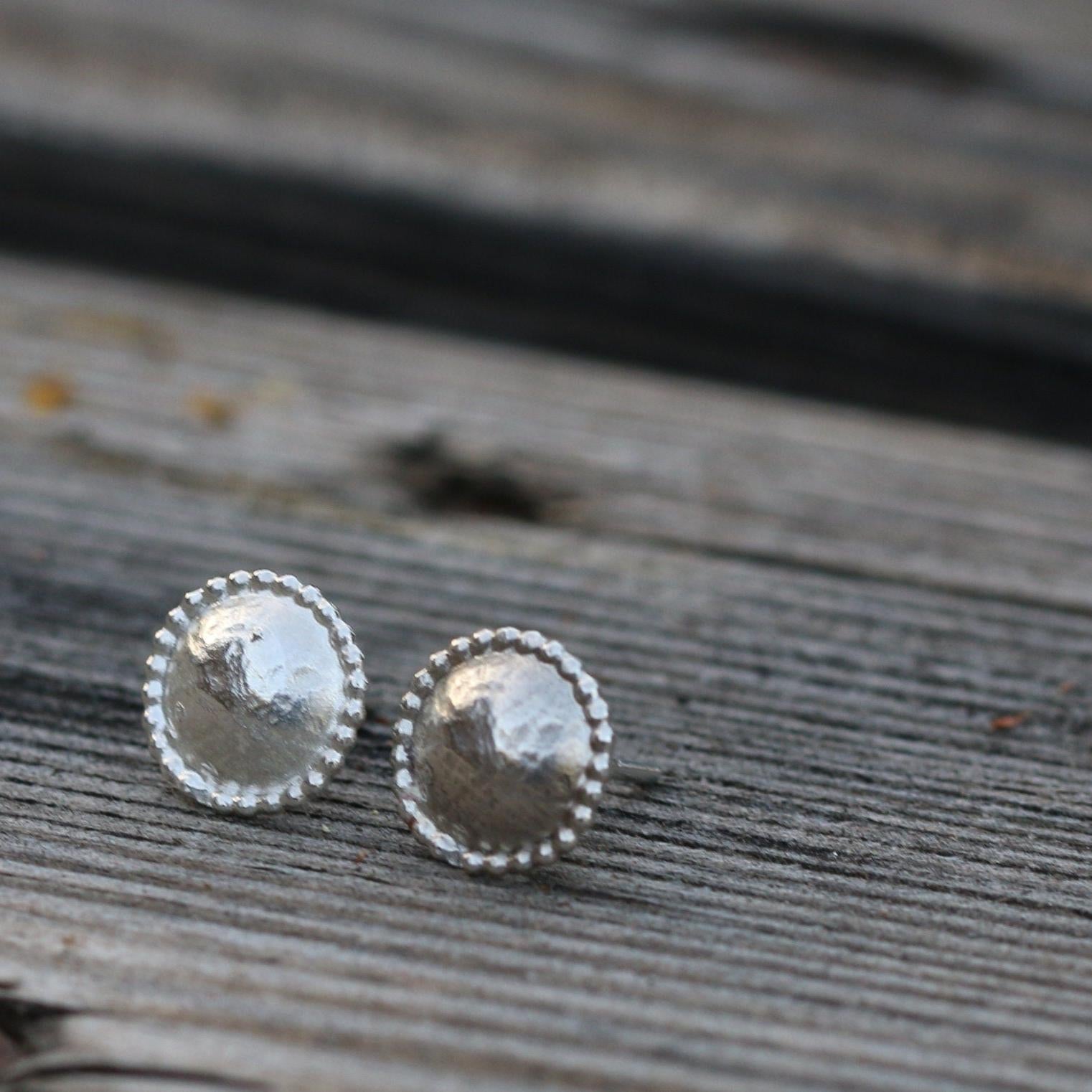 Silver stud earrings, Dainty minimalist earrings, Simple delicate everyday earrings, Handmade jewelry, Gift for women, Bridesmaid earrings
