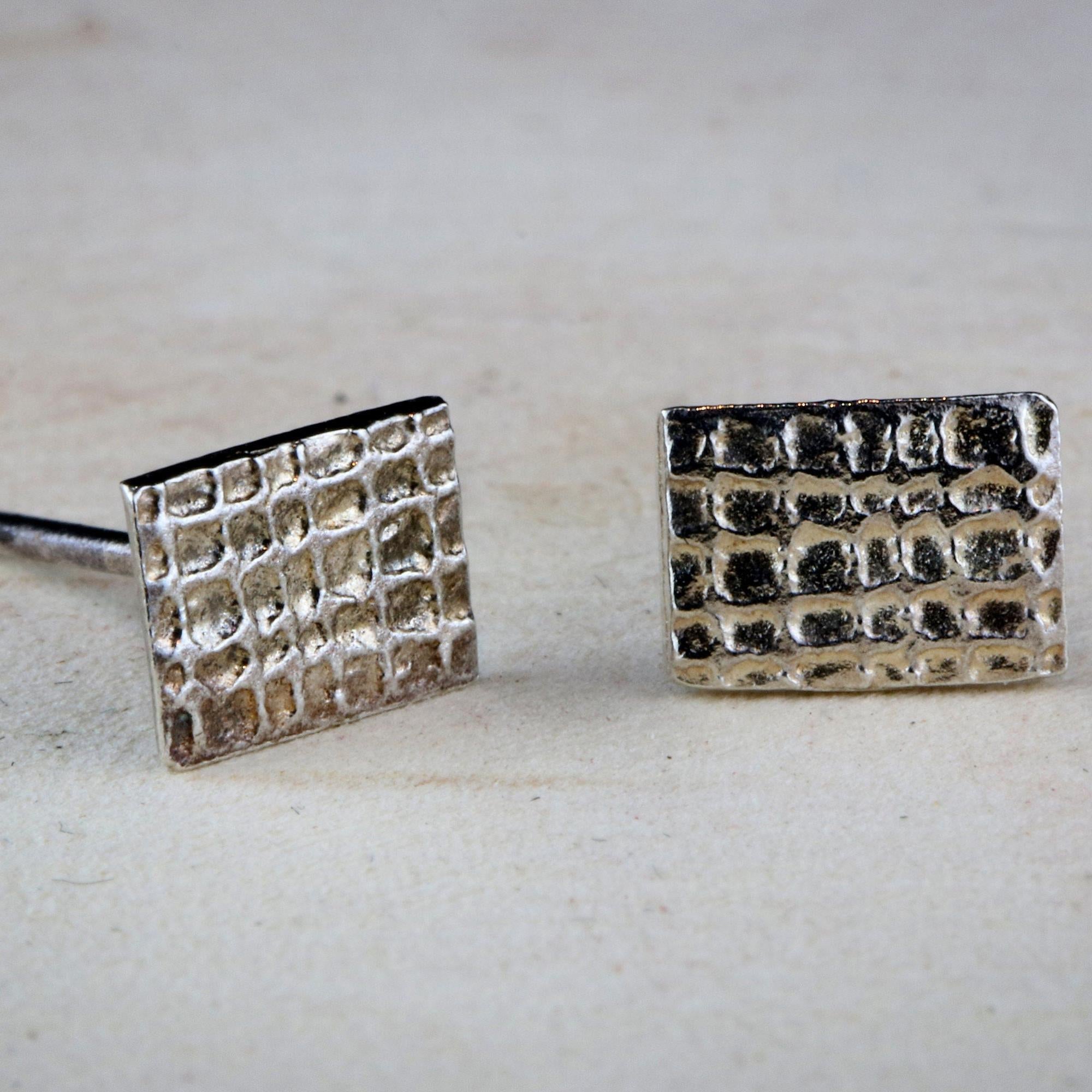 Silver stud earrings, Geometric minimalist earrings, Unique dainty earrings, Simple small everyday earrings, Girls jewelry, Gift for her