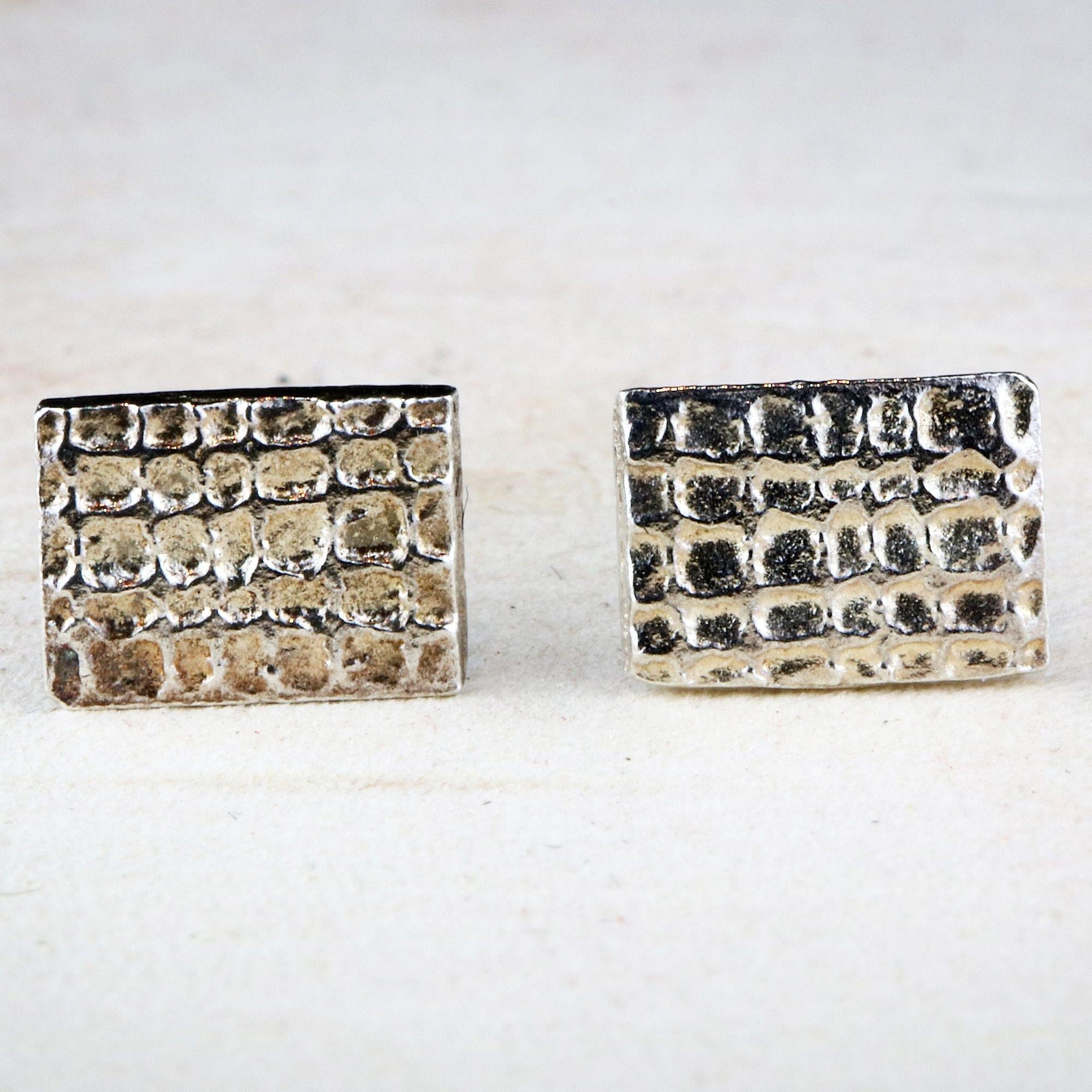 Silver stud earrings, Geometric minimalist earrings, Unique dainty earrings, Simple small everyday earrings, Girls jewelry, Gift for her