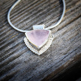 Rose quartz necklace in silver or gold, Delicate crystal necklace, Dainty gemstone pendant necklace for women, Silver jewelry gift for her
