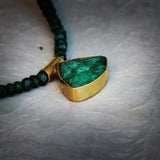 Emerald Pendant Necklace,Green Pendant Necklace,Beaded Necklace for Women,Bead Necklace,Bead Necklaces,Stone Necklace,Pendant Necklace