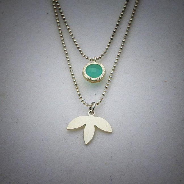 Pendant Necklaces for Women,Layered Necklace,Dainty Silver Necklace,Double Layered Necklace,Silver Necklaces for Women,Gem Necklace