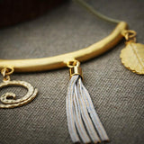 Gold Necklaces for Women,Gold Pendant Necklace,Long Gold Necklace,Tassel Necklaces,Spiral Pendant Necklace,Leaf Necklace,Unique Jewelry