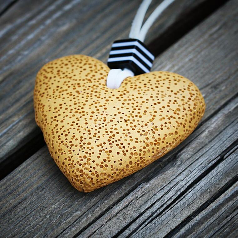 Lava heart necklace, Stone pendant necklace for women, Statement long necklace, Chunky boho necklace, Handmade jewelry, Bohemian jewelry