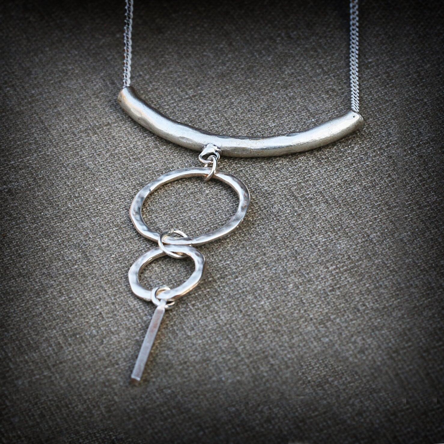 Geometric Necklace,Boho Statement Necklace,Statement Necklaces for Women,Silver Statement Necklace,Layering Necklaces,Womens Necklace