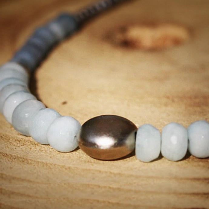 Aquamarine Necklace,Gemstone Necklace,Bead Necklaces for Women,Birthstone Necklace,Bead Necklaces,March Birthstone Necklace,Gift for Her