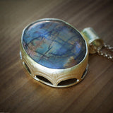 Jasper necklace for women, Bohemian pendant necklace, Statement gemstone necklace, Bohemian jewelry, Stone pendant unique long necklace