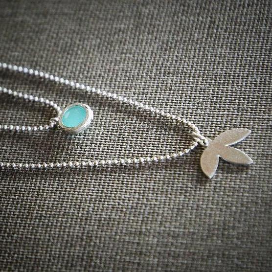 Pendant Necklaces for Women,Layered Necklace,Dainty Silver Necklace,Double Layered Necklace,Silver Necklaces for Women,Gem Necklace