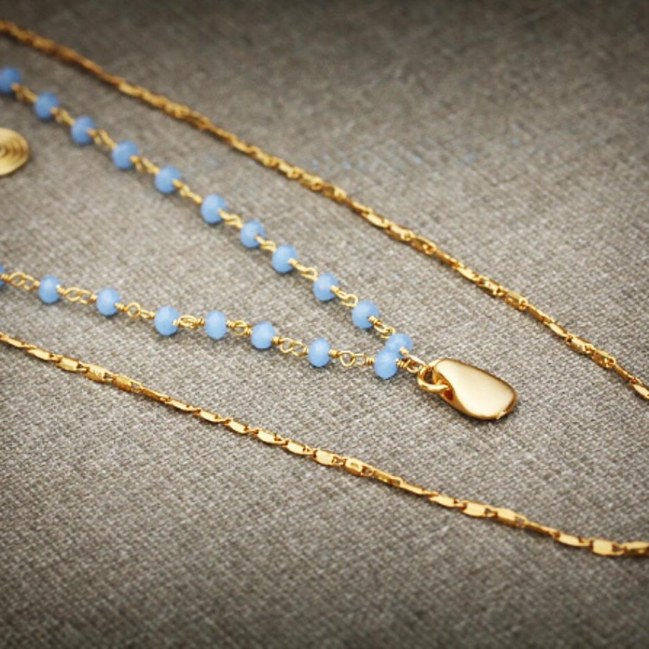 Beaded Necklace,Layered Gold Necklace,Rosary Necklace,Gold Necklaces for Women,Gold Pendant Necklace,Stacked Necklaces for Women