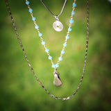 Dainty Necklaces for Women,Multilayer Necklace,Blue Bead Necklace,Cute Necklace for Teen Girls,Teen Jewelry,Boho Jewelry,Layered Necklace