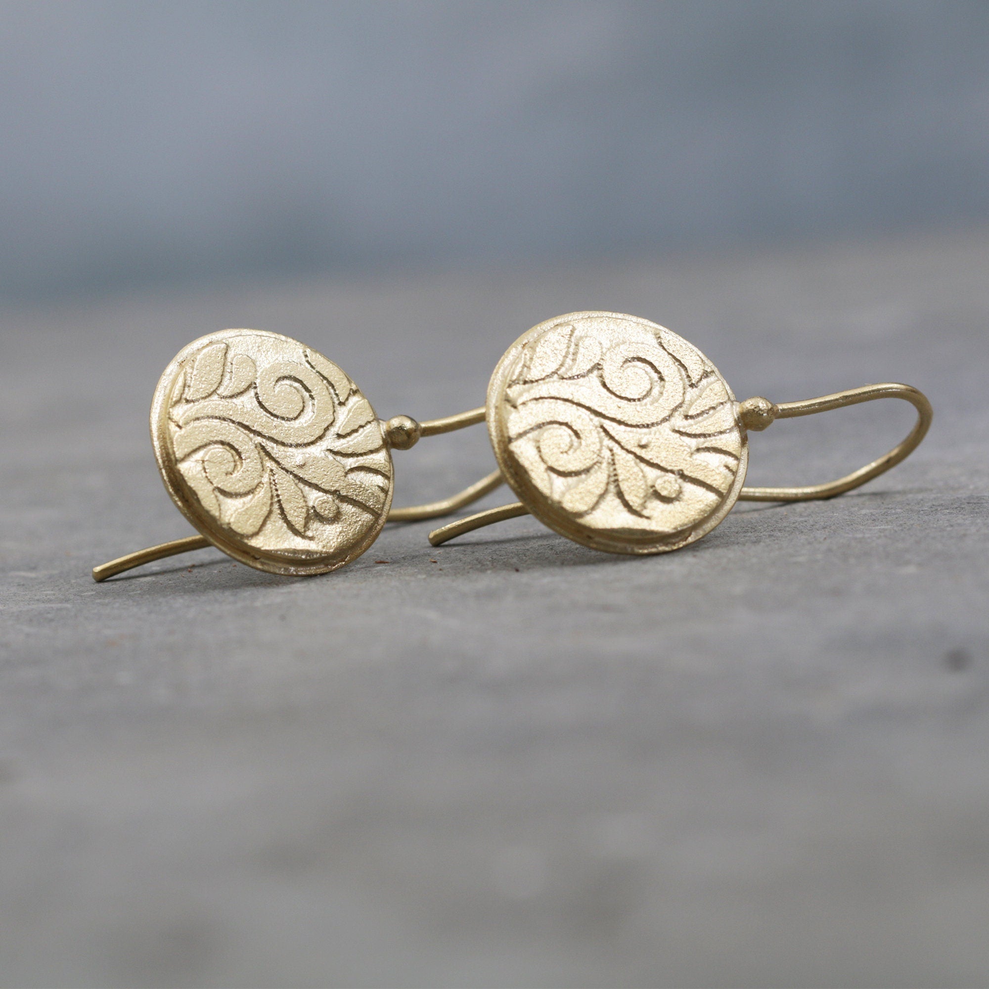 Gold-Filled Earrings, Coin Drop Earrings for Women, Gold Dangle Coin Earrings,14k Gold Earrings, Handmade Jewelry, Statement Earrings