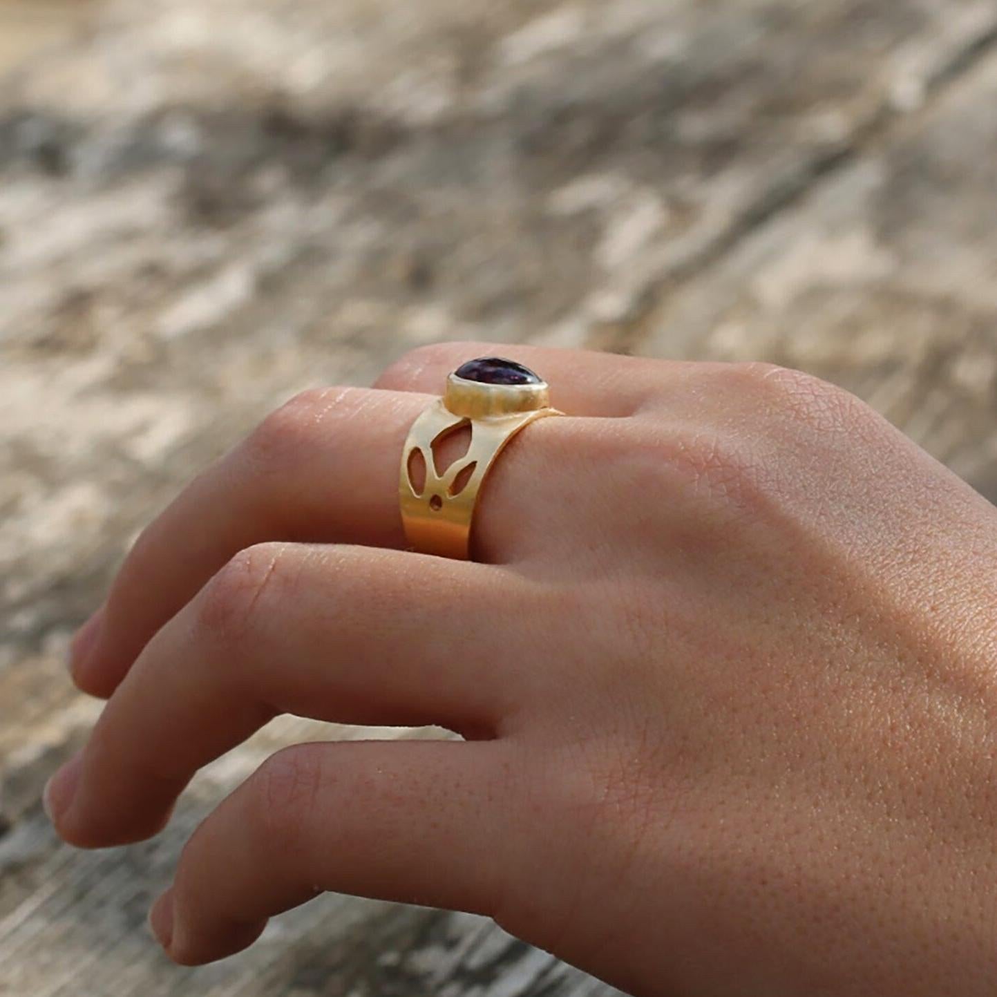 Gemstone Rings,Lotus Ring,Tourmaline Ring,14k Gold Jewelry,14k Birthstone Ring,October Birthstone Ring,Fashion Jewelry for Women